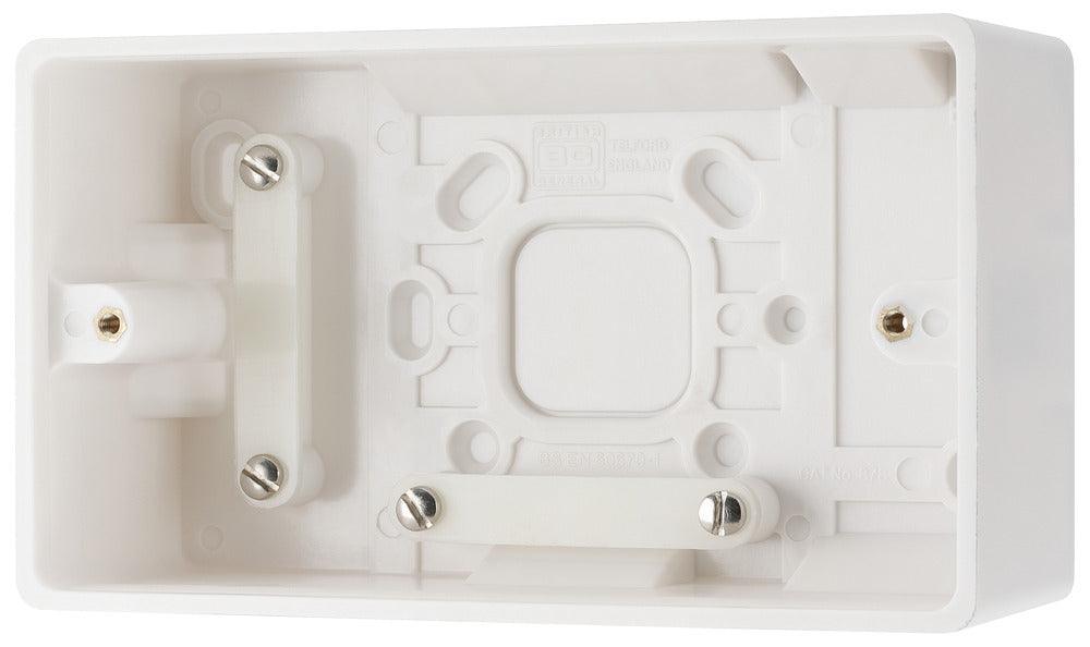 BG Nexus White 2-Gang Surface Box, 50mm 878