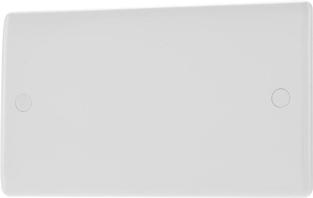 BG Nexus White 2-Gang Blank Plate 895
