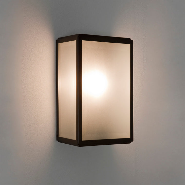 Astro Homefield Sensor Wall Light in Textured Black with frosted glass