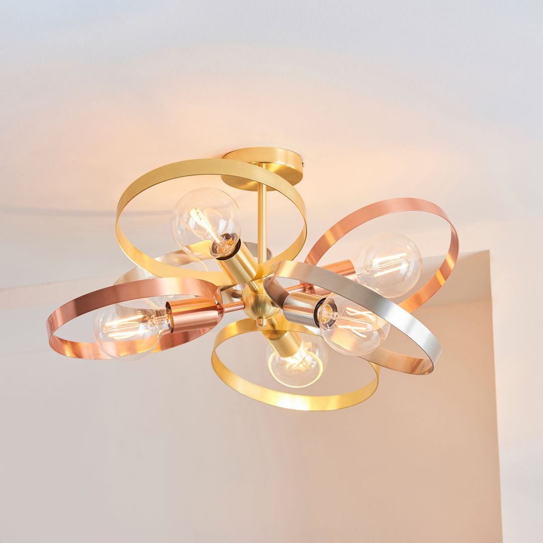 Hoop 6lt Semi Flush Brass