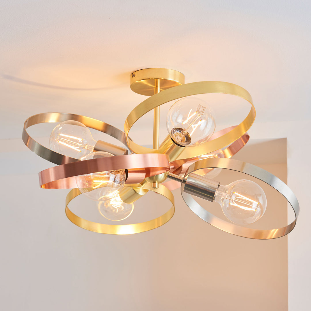 Hoop 6lt Semi Flush Brass