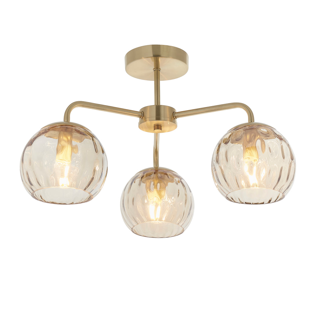 Dimple 3lt semi flush Brass