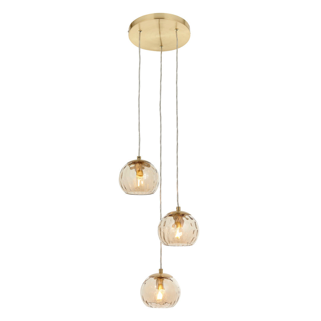 Dimple 3lt pendant Brass