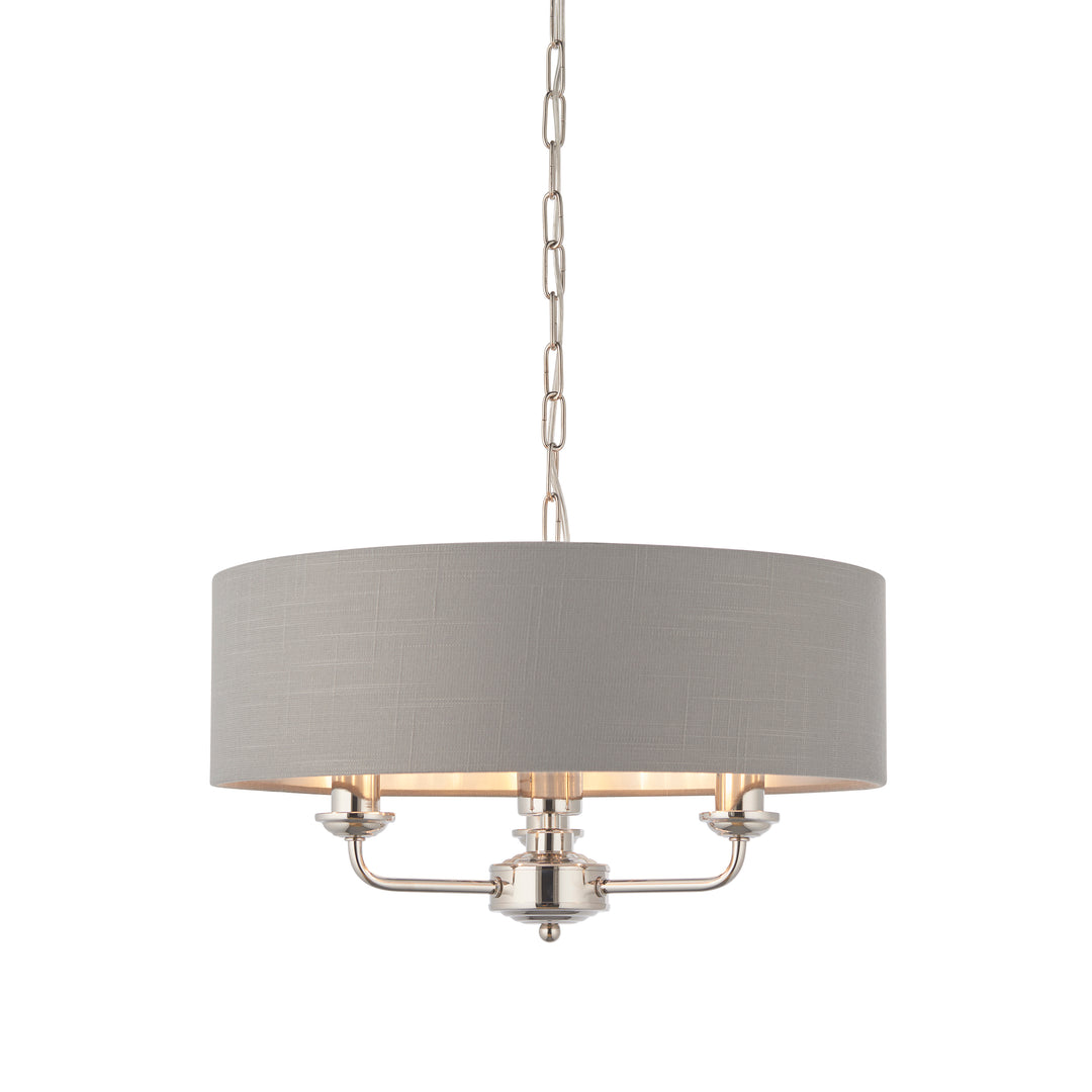 Highclere 3lt pendant Nickel