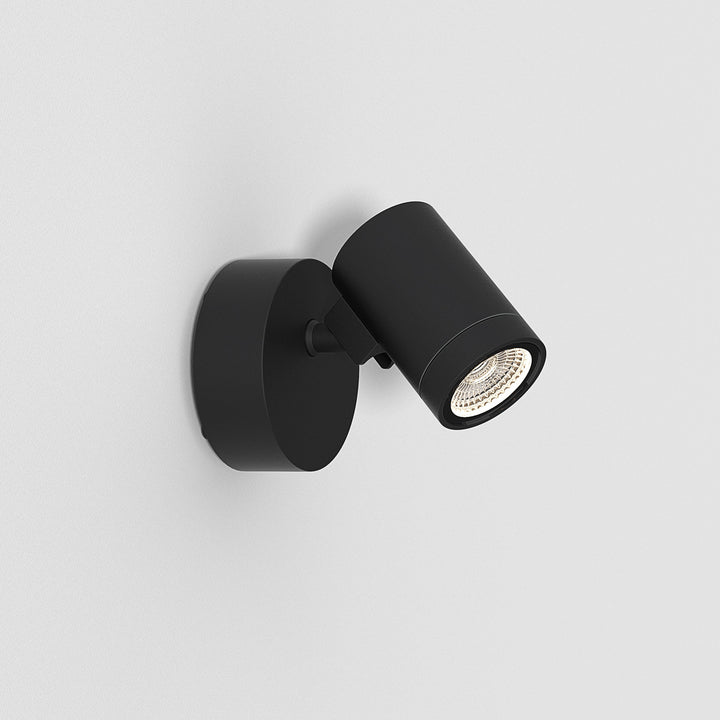 Astro Bayville Single Spot LED Outdoor Spotlight in Textured Black – Sleek Cylindrical Design