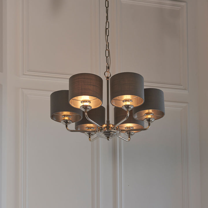 Highclere 6lt pendant Nickel