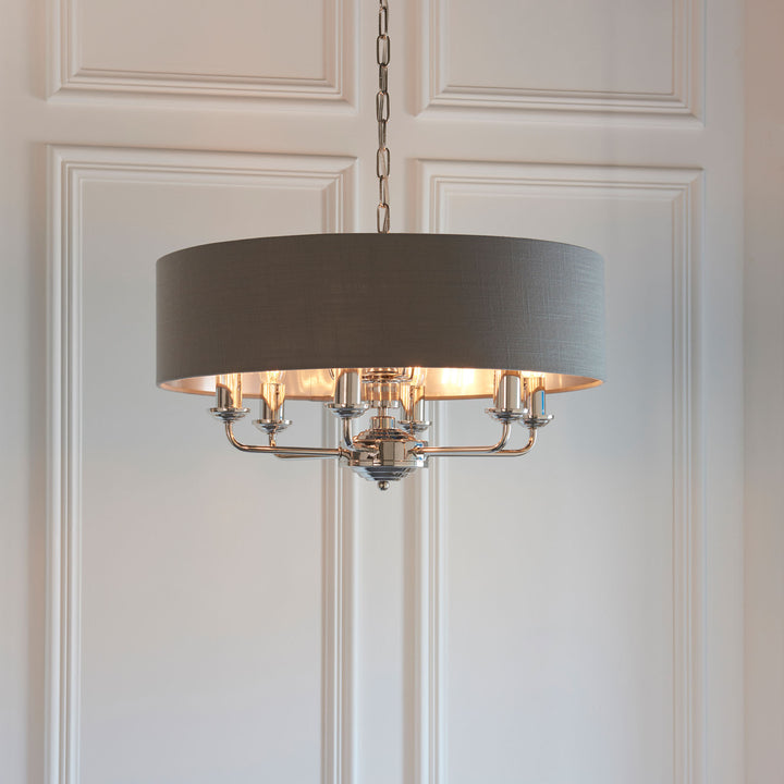 Highclere 8lt pendant Nickel