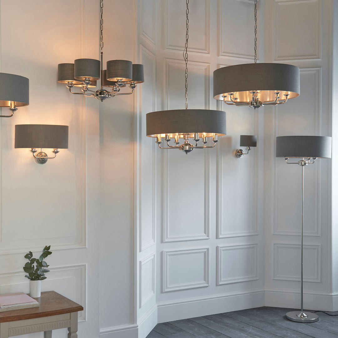 Highclere 8lt pendant Nickel