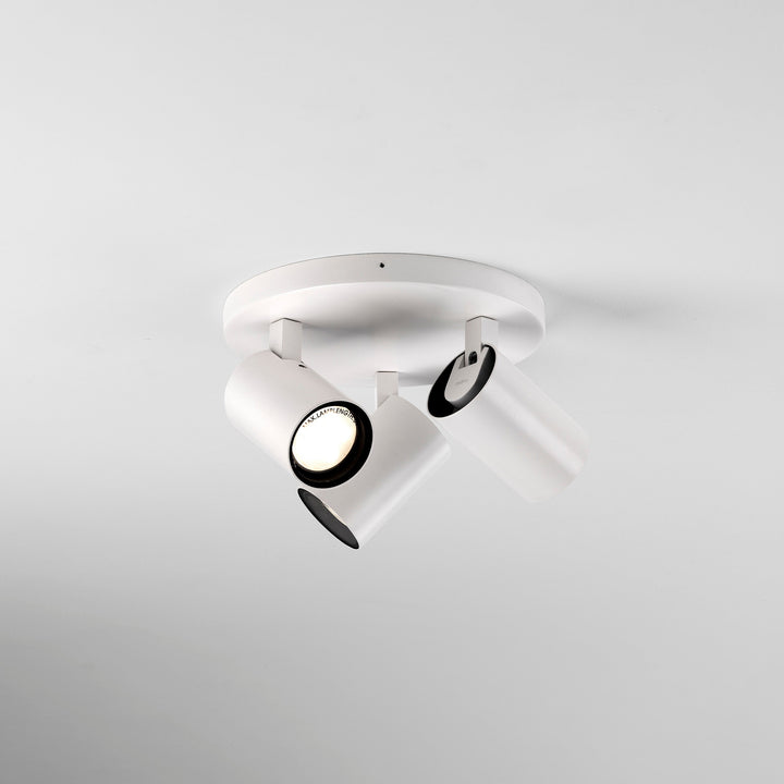 Astro Aqua Triple Round Spotlight in Matt White – Adjustable Bathroom Ceiling Fixture