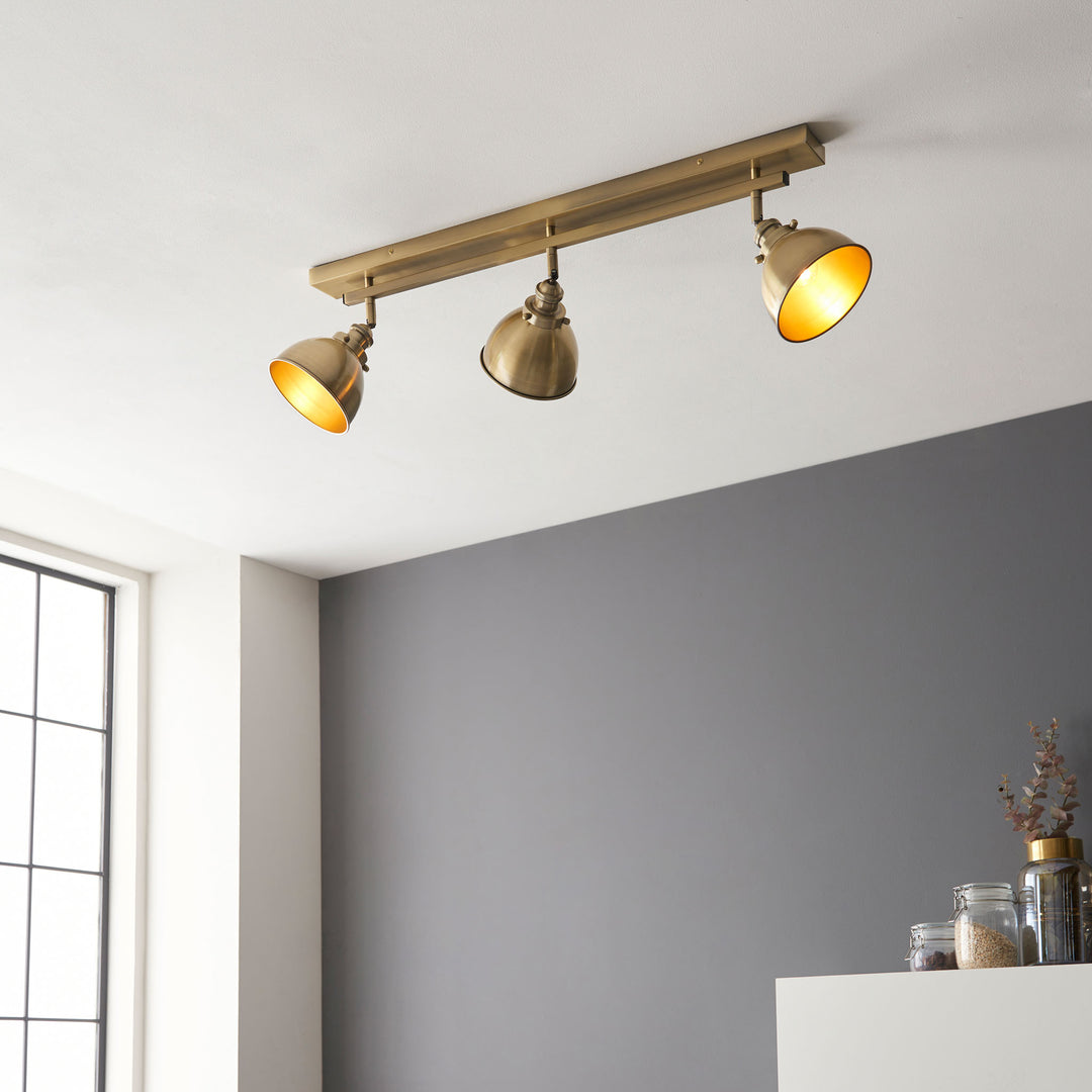 Wyatt 3lt Bar spotlight Brass