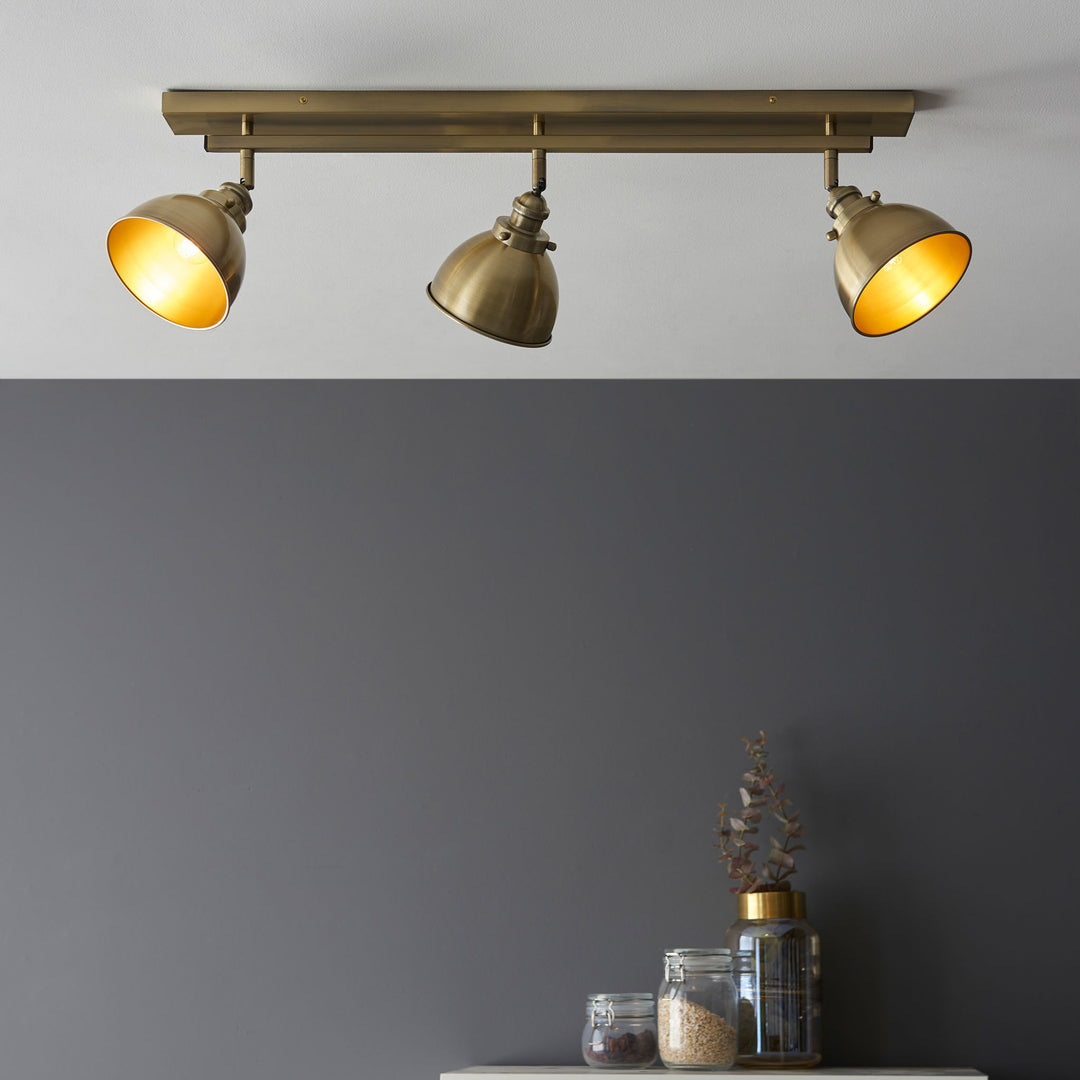 Wyatt 3lt Bar spotlight Brass