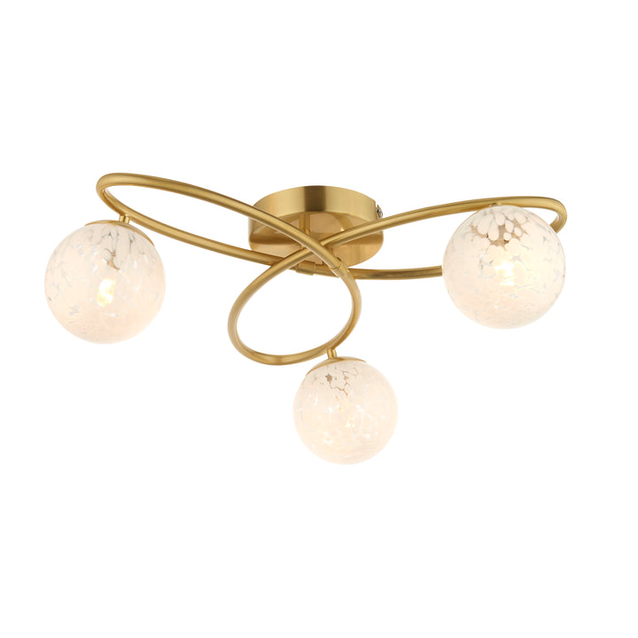 Maye 3 Light Semi Flush Brass