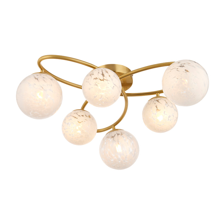 Maye 6 Light Semi Flush Brass