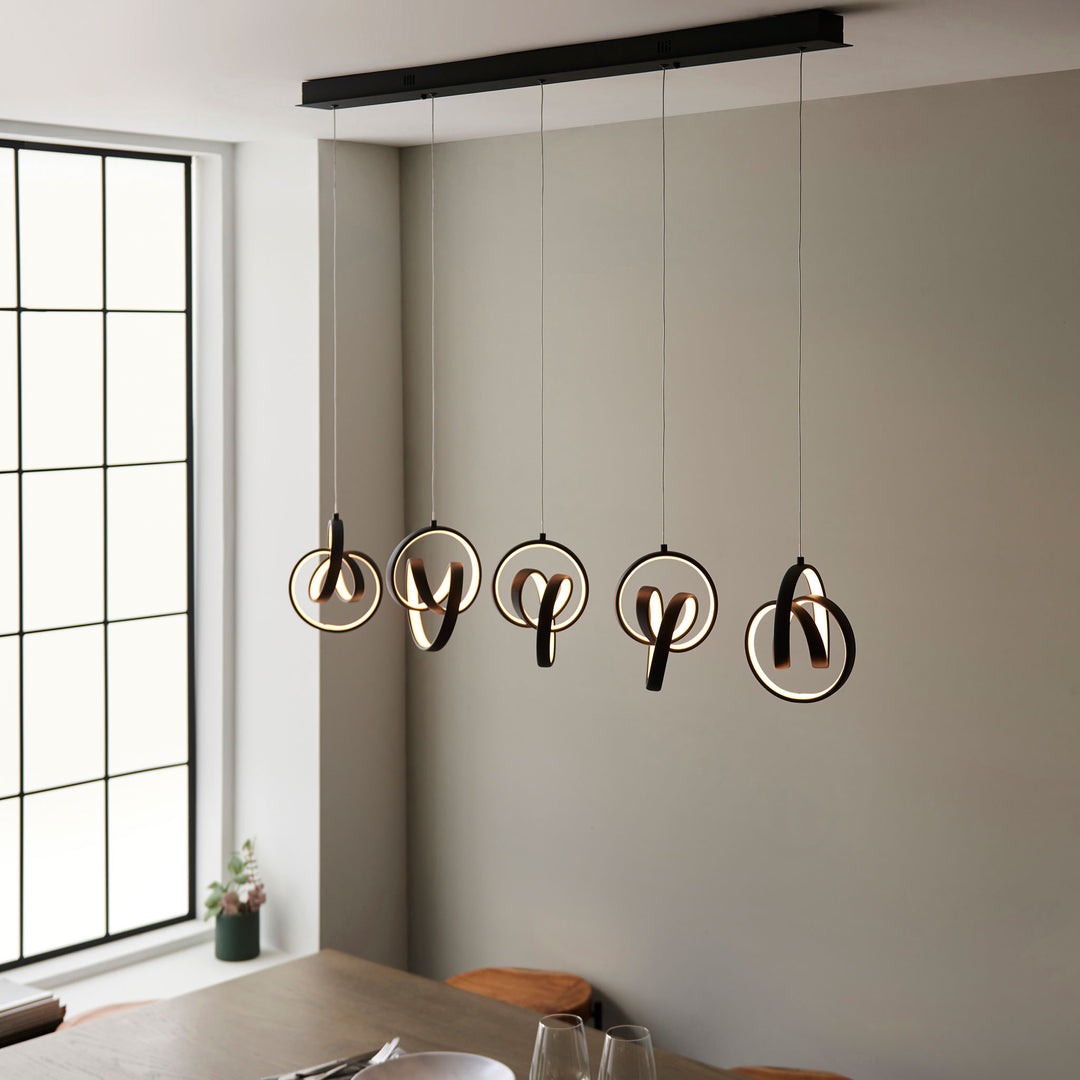 Cosma 5lt linear pendant Black