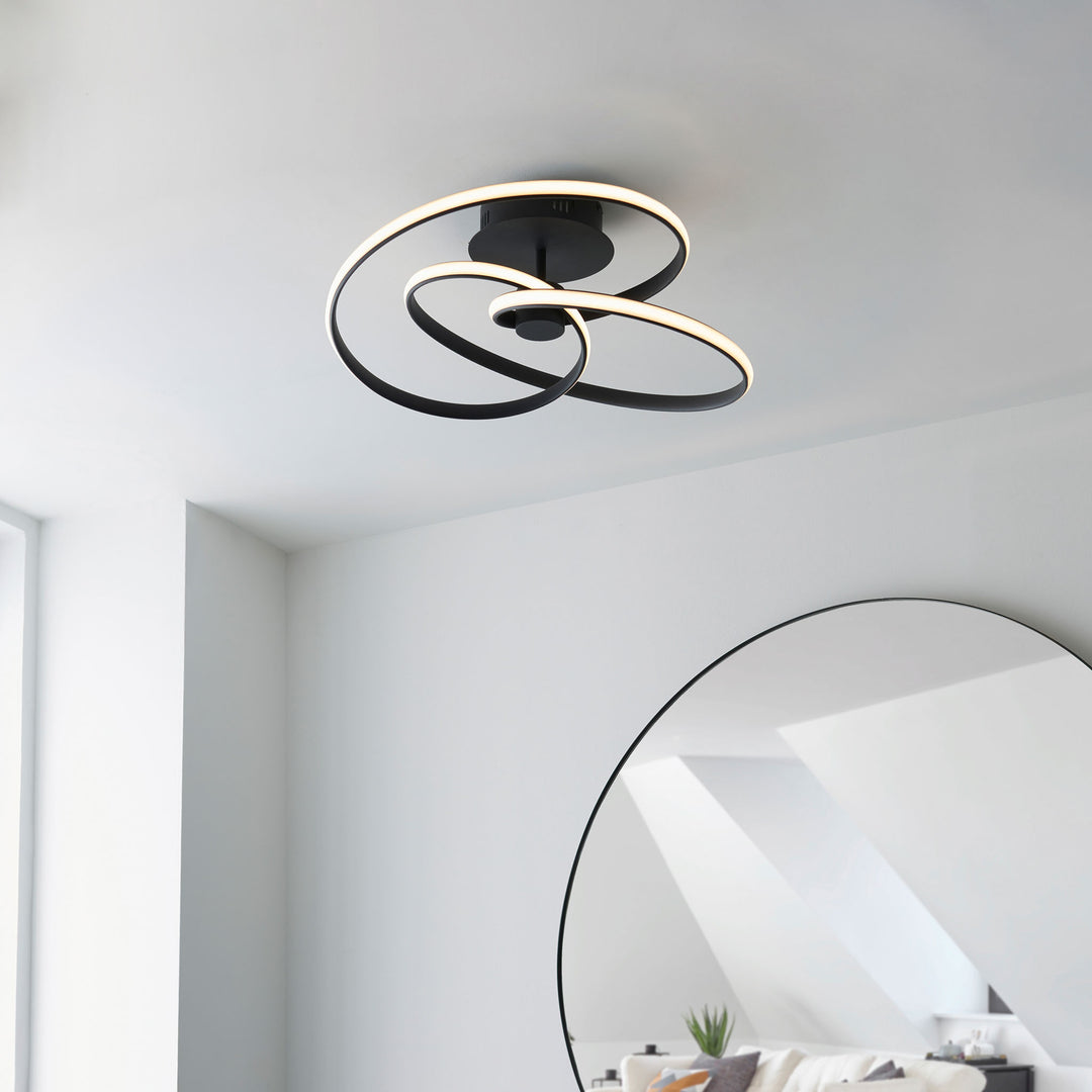 Dune Semi Flush Black