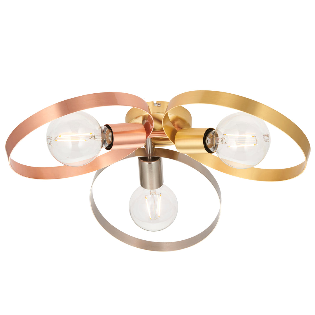 Hoop 3lt semi flush Brass