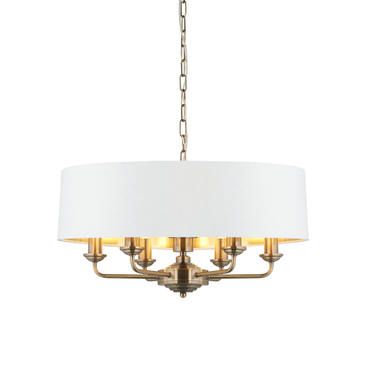 Highclere 6lt pendant Brass