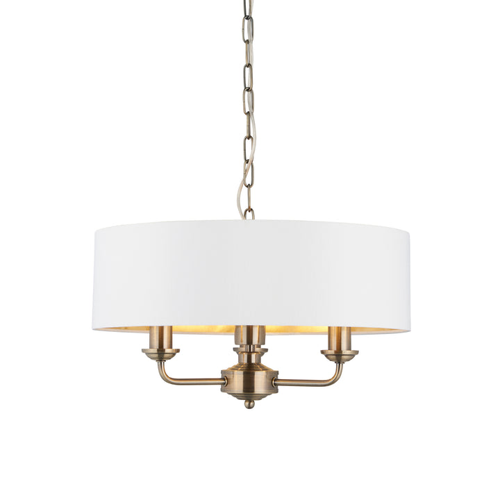 Highclere 3lt pendant Brass