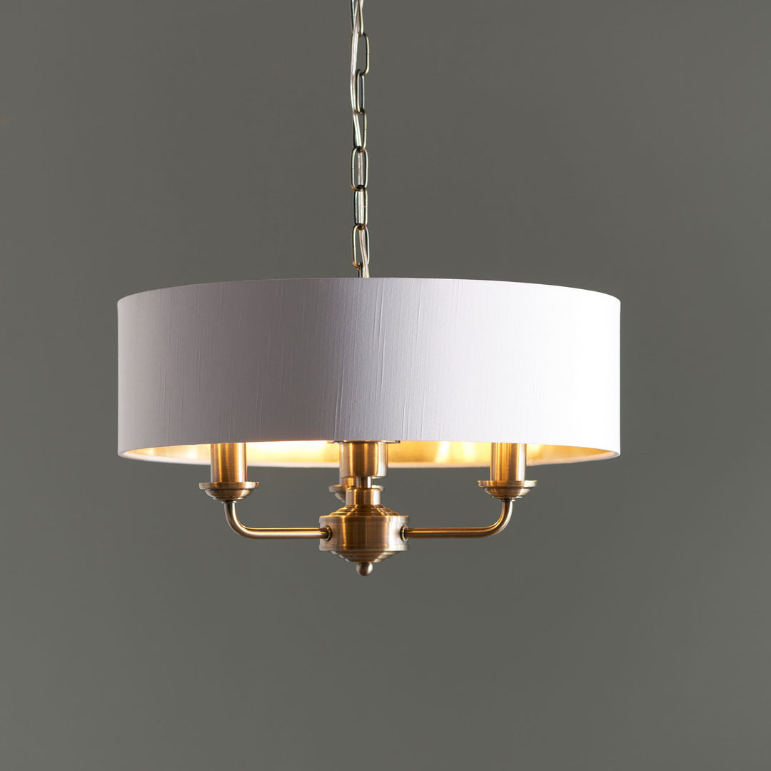 Highclere 3lt pendant Brass