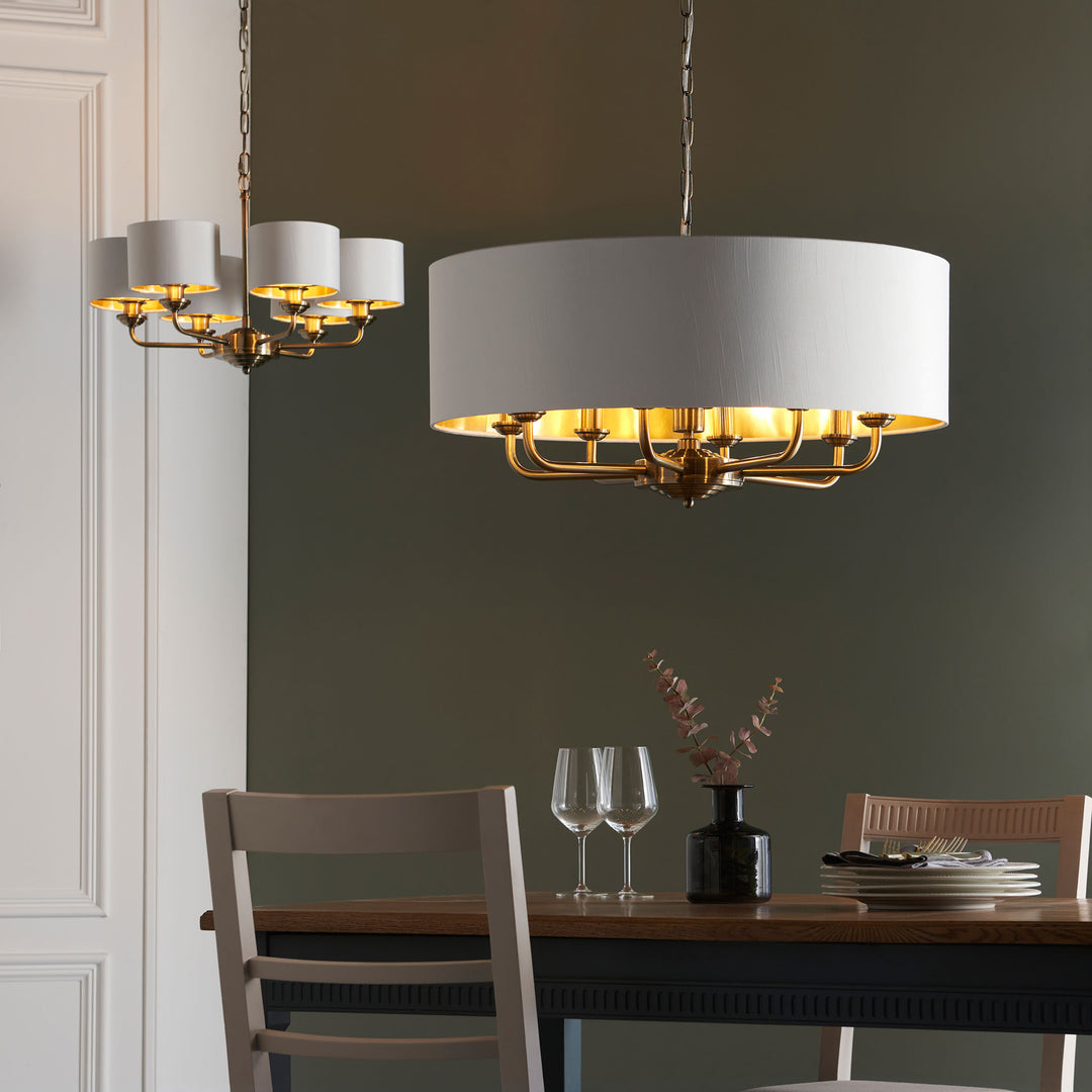 Highclere 8lt pendant Brass