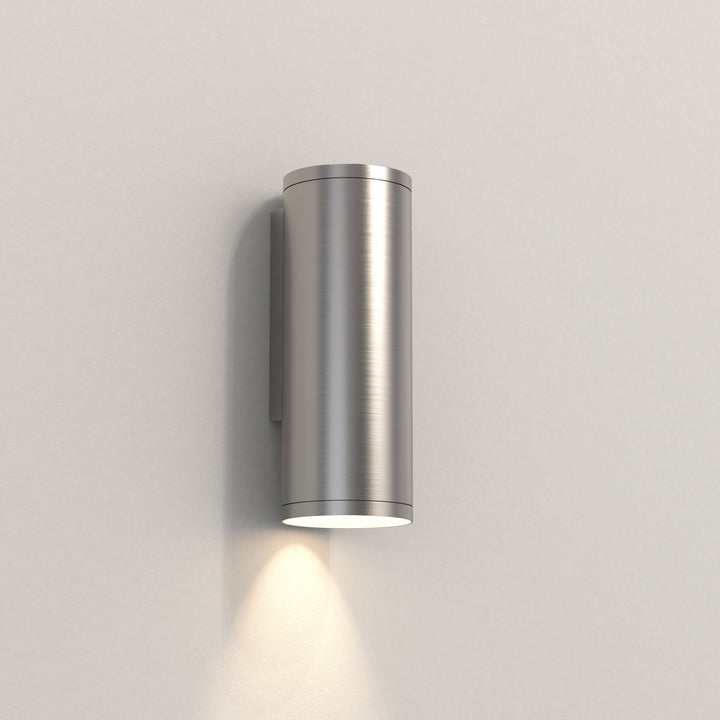 Astro Ava 200 Coastal Wall Light in Brushed Stainless Steel, Coastal Brass, and Textured Black – Sleek Outdoor Wall Light