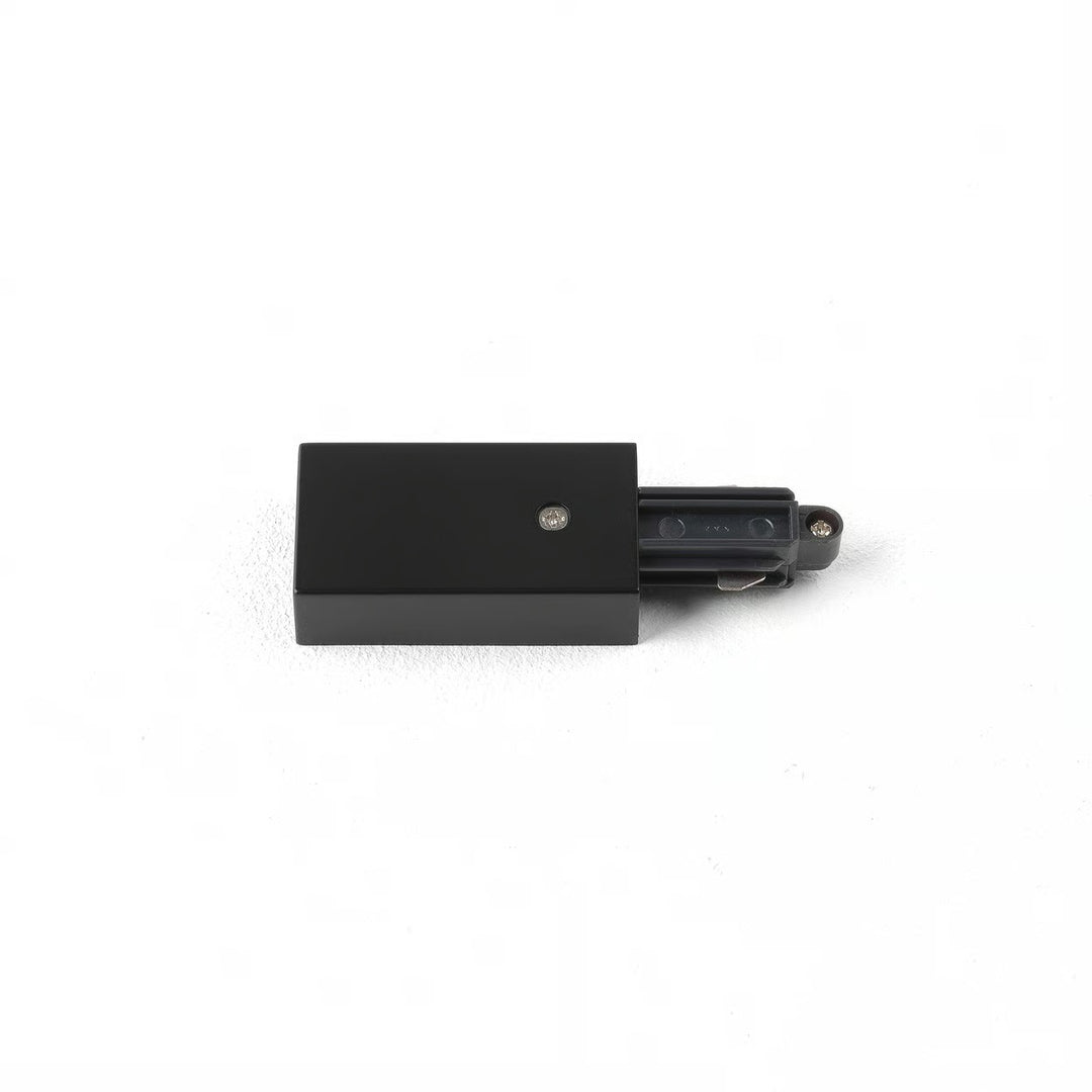 Astro Live End connector in Matt Black for track lighting