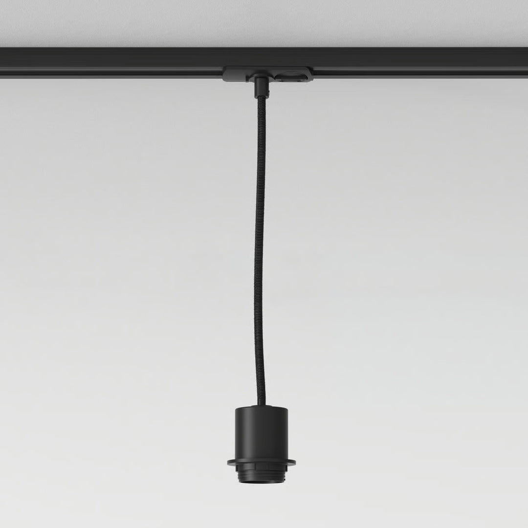 Astro Track Pendant Suspension Kit in Matt Black, with long 2.5 m drop