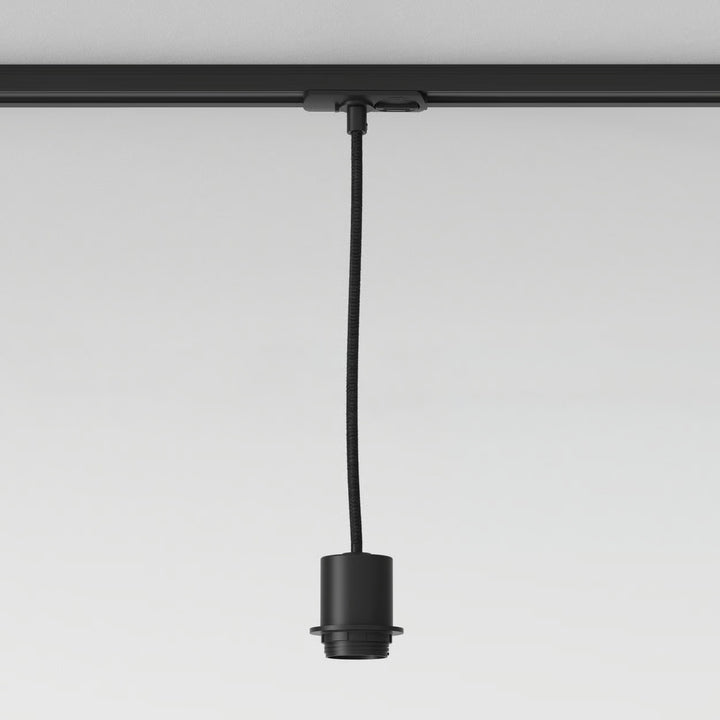 Astro Track Pendant Suspension Kit in Matt Black, with long 2.5 m drop