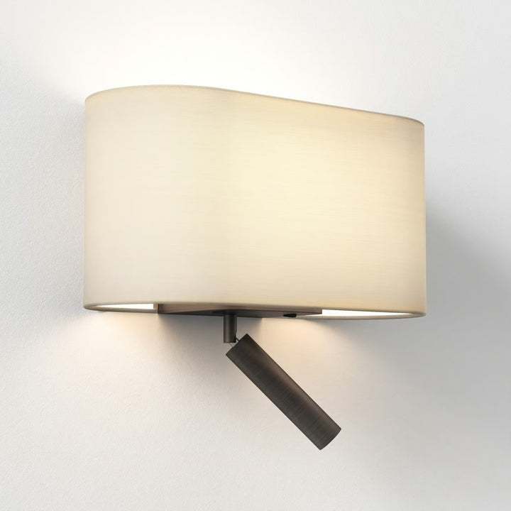 Astro Venn Reader wall light in Bronze finish, with reading arm extended