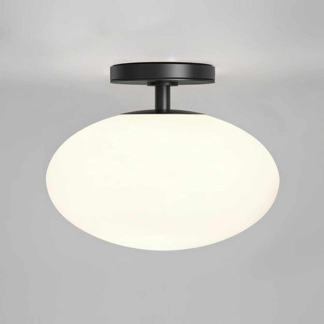 Astro Zeppo Ceiling light in Matt Black, with opal glass diffuser