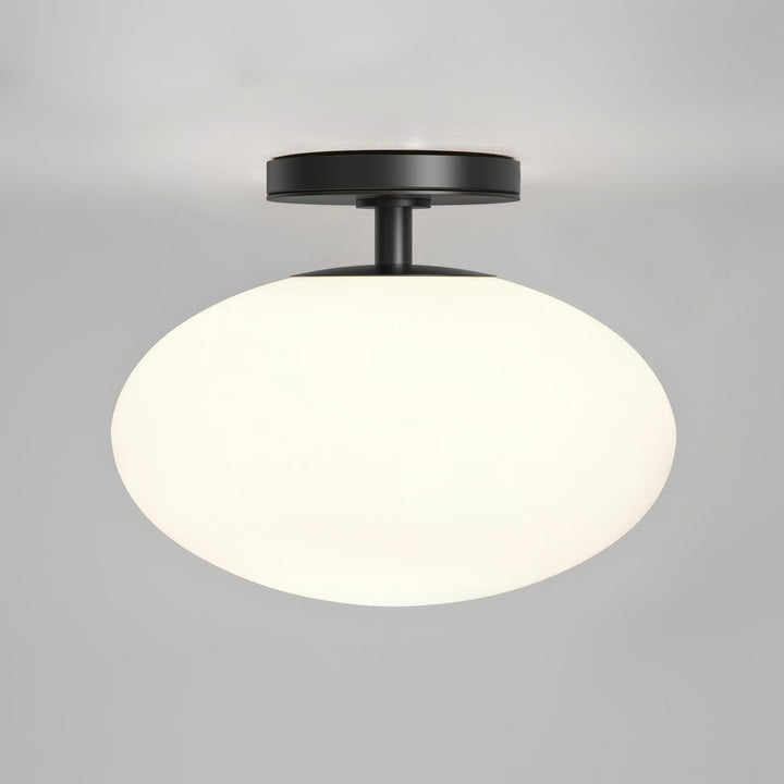 Astro Zeppo Ceiling light in Matt Black, with opal glass diffuser