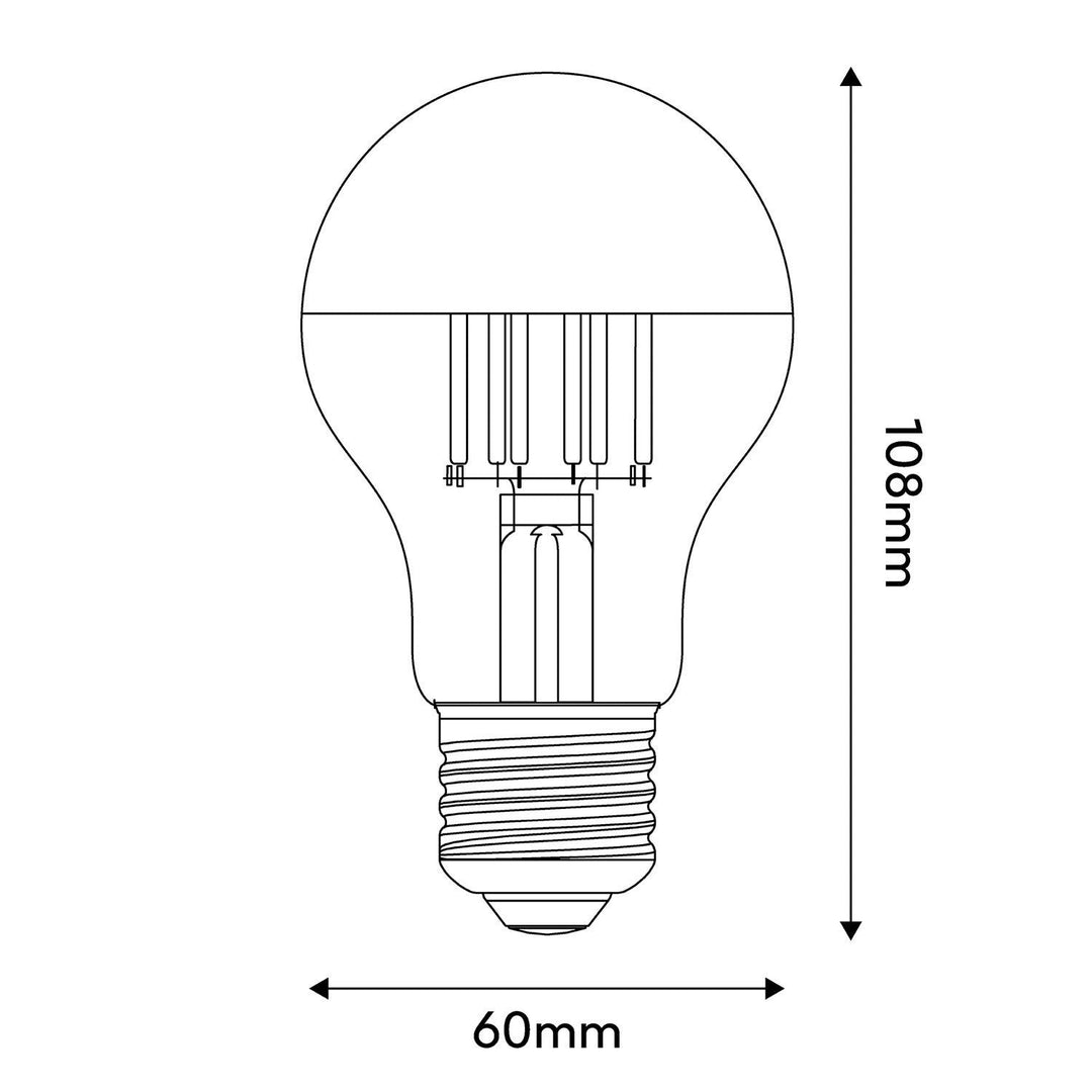 LED Filament Standard A60 7W 650LM E27 Half Cup Silver 2700K Dimmable