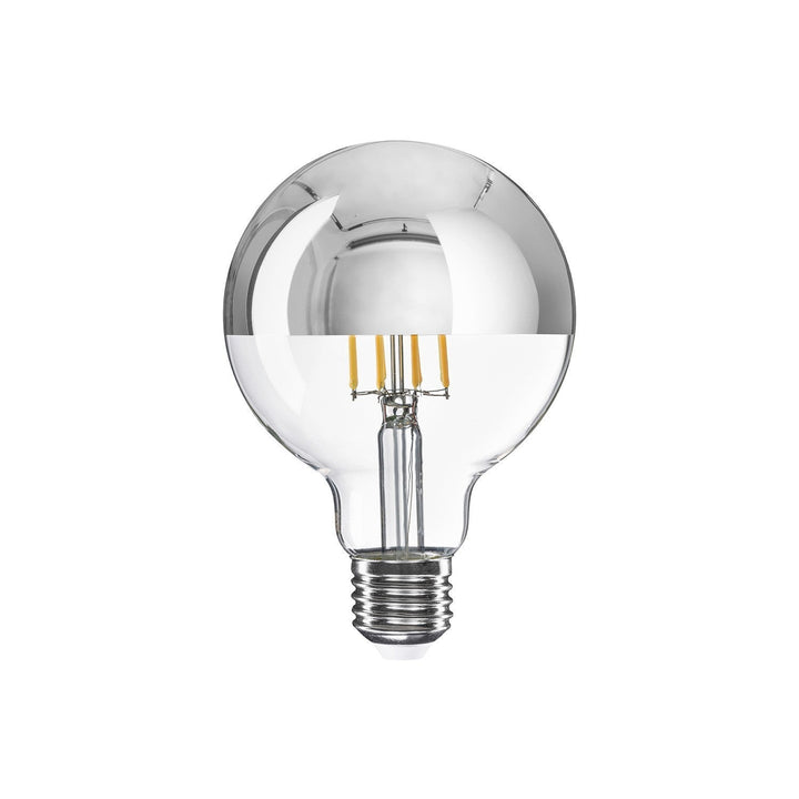 LED Filament Large Globe G95 7W 650LM E27 Half Cup Silver 2700K Dimmable