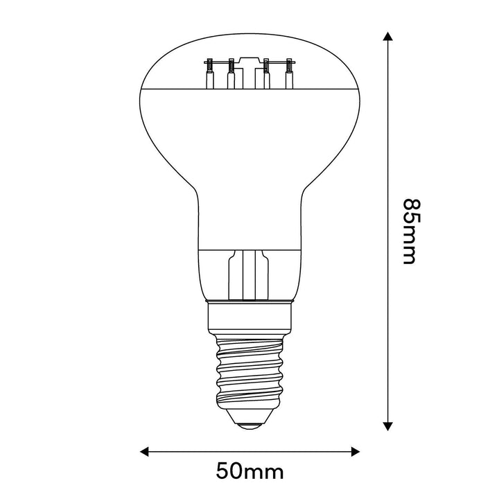 LED Filament Reflector Bulb R50 4W 470LM E14 Satin 2700K Dimmable