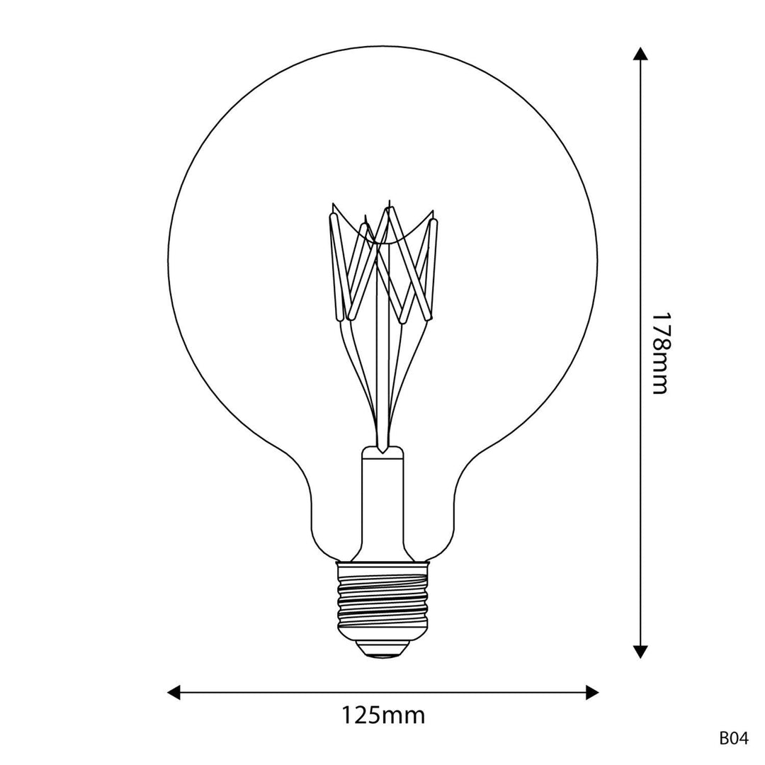 LED Filament Extra Large Globe G125 5VDC 1.3W 110LM E27 Clear 2500K Dimmable