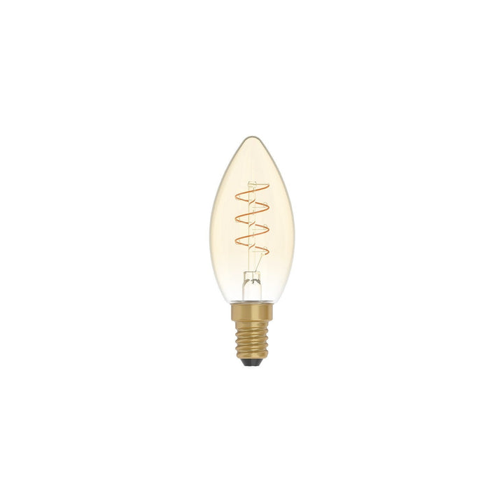 LED Carbon Vintage Spiral Bulb C35 2.5W 136LM E14 Gold 1800K Dimmable