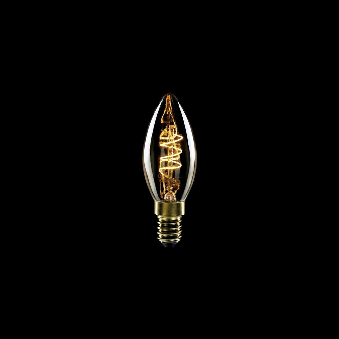 LED Carbon Vintage Spiral Bulb C35 2.5W 136LM E14 Gold 1800K Dimmable