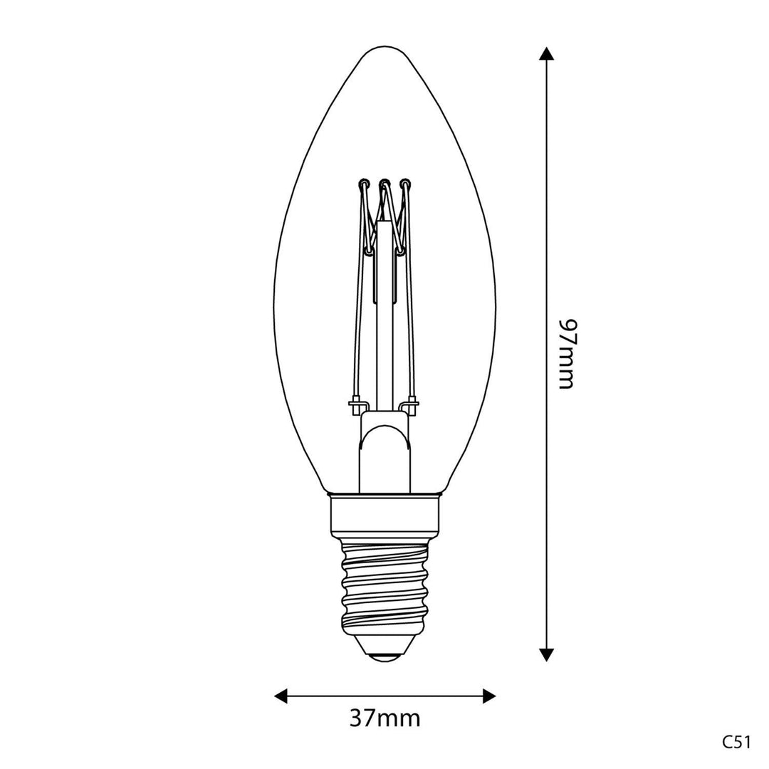 LED Carbon Vintage Cage Bulb C35 3.4W 300LM E14 Gold 2700K Dimmable