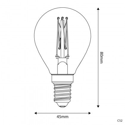 LED Carbon Vintage Cage Bulb G45 3.4W 300LM E14 Gold 2700K Dimmable