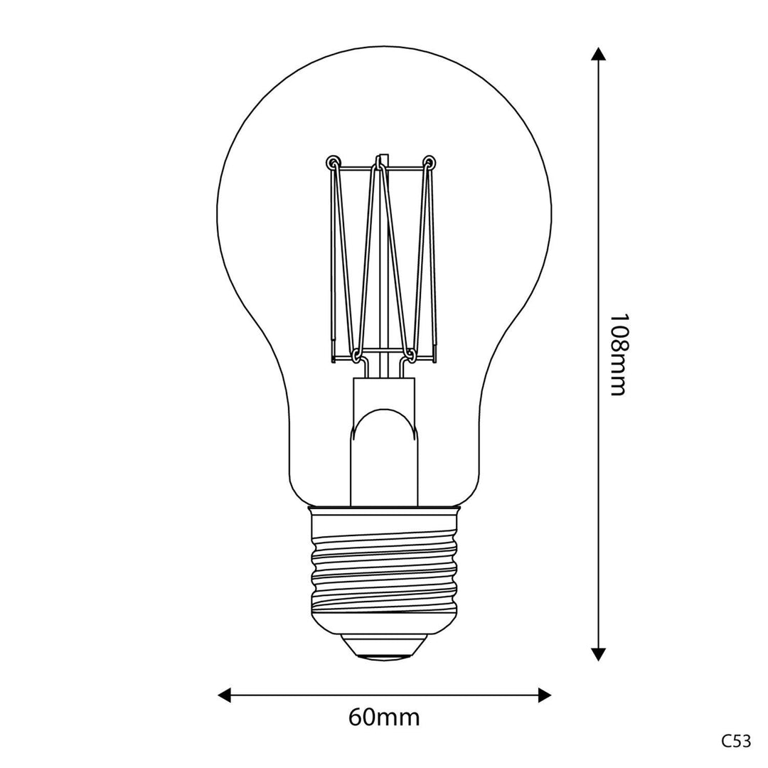 LED Carbon Vintage Cage Bulb A60 7W 640LM E27 Gold 2700K Dimmable