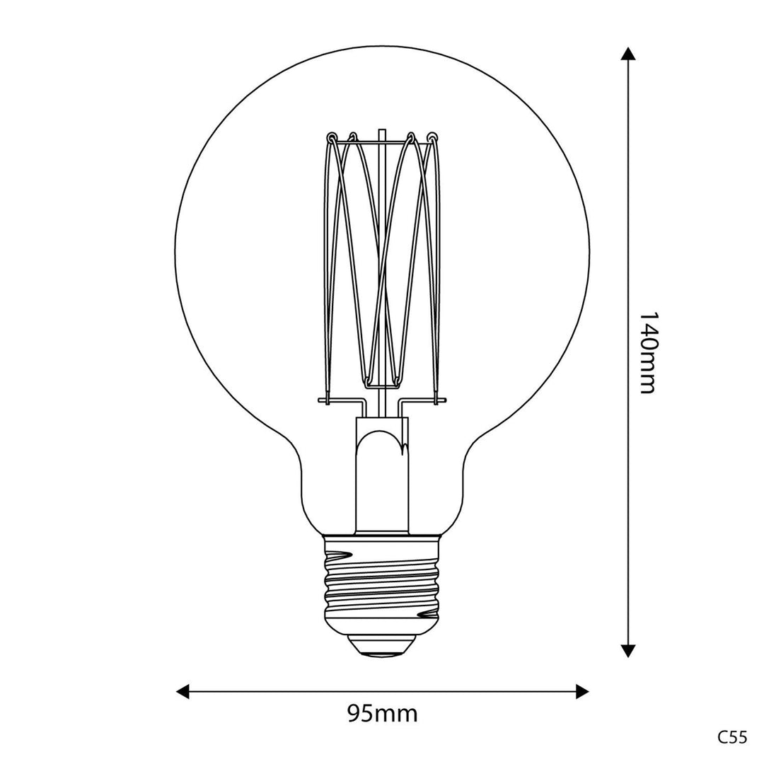 LED Carbon Vintage Cage Bulb G95 7W 640LM E27 Gold 2700K Dimmable