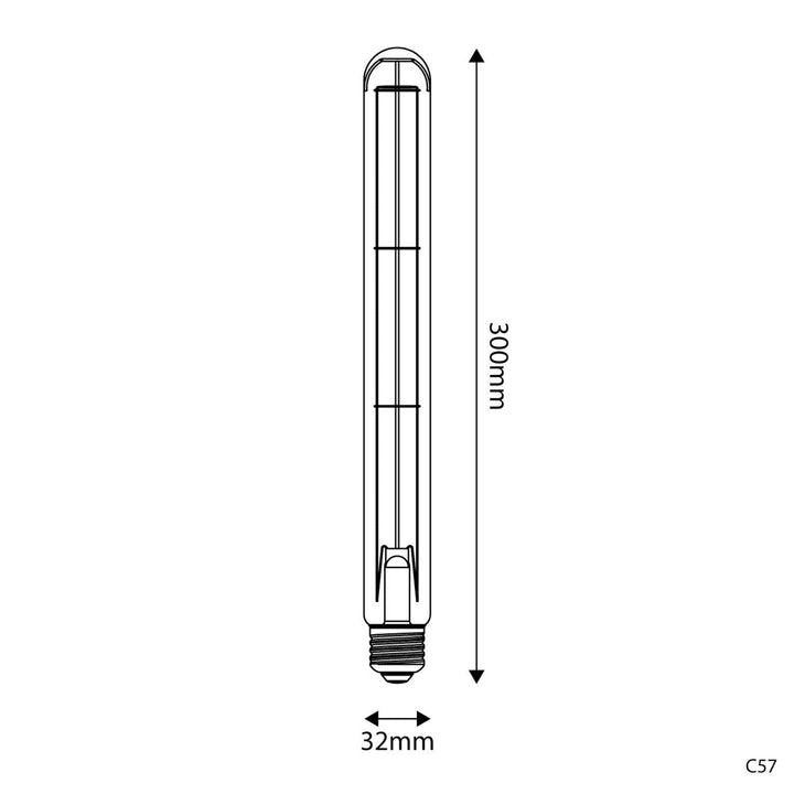 LED Carbon Vintage U-Shape Bulb T32X300 7.8W 806LM E27 Gold 2700K Dimmable