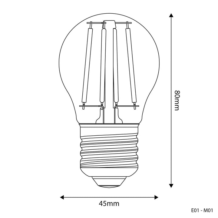 LED Filament Mini Globe G45 4W 470LM E27 Clear 2700K