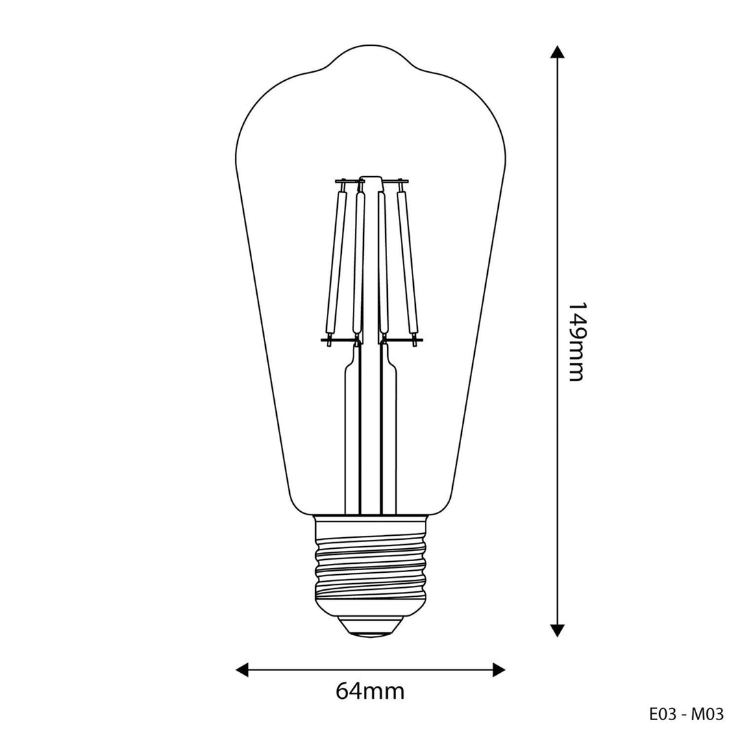 LED Filament Vintage ST64 4W 470LM E27 Clear 2700K