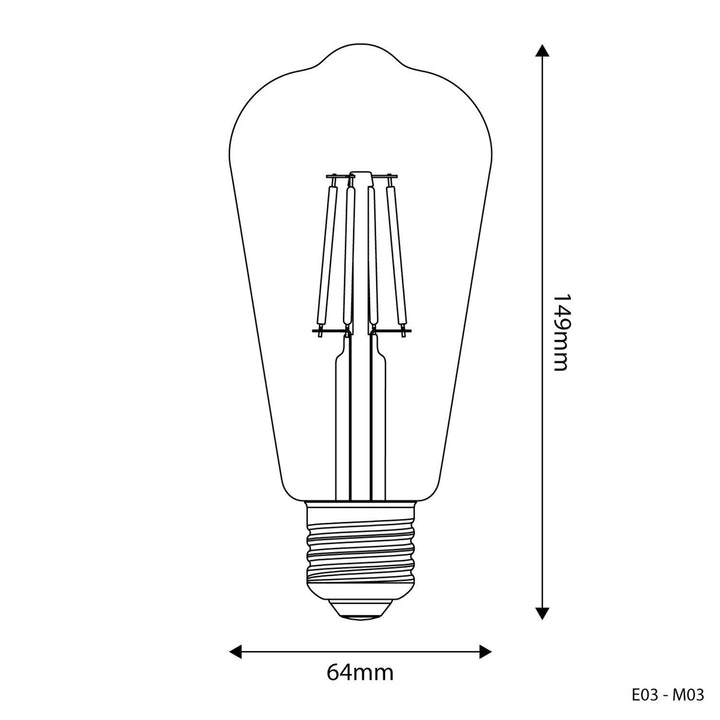 LED Filament Vintage ST64 4W 470LM E27 Clear 2700K