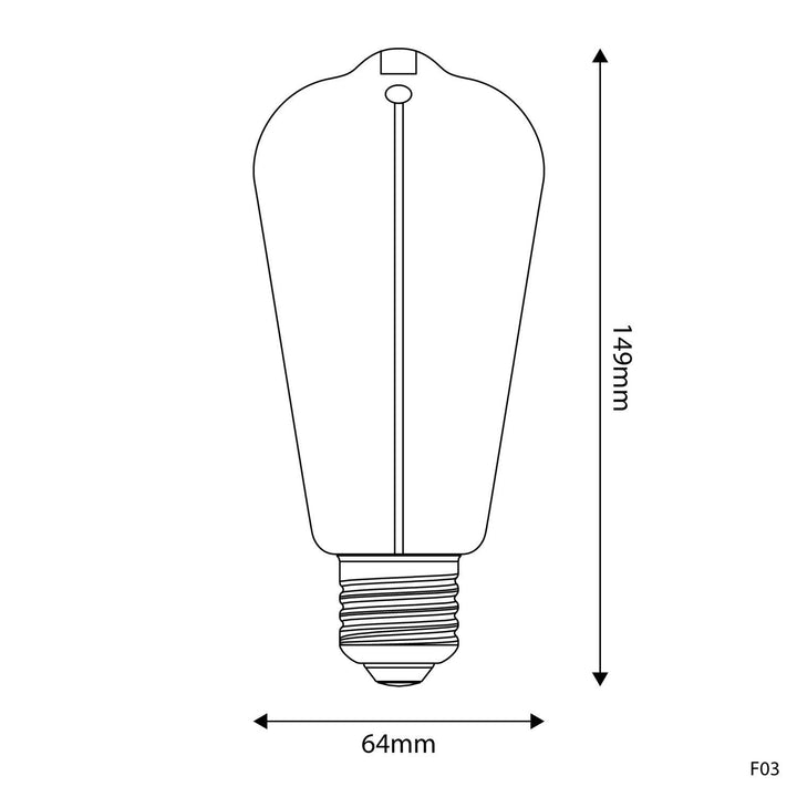 LED Magnetic Deco Line ST64 2.2W 60LM E27 Smoky 1800K RA80