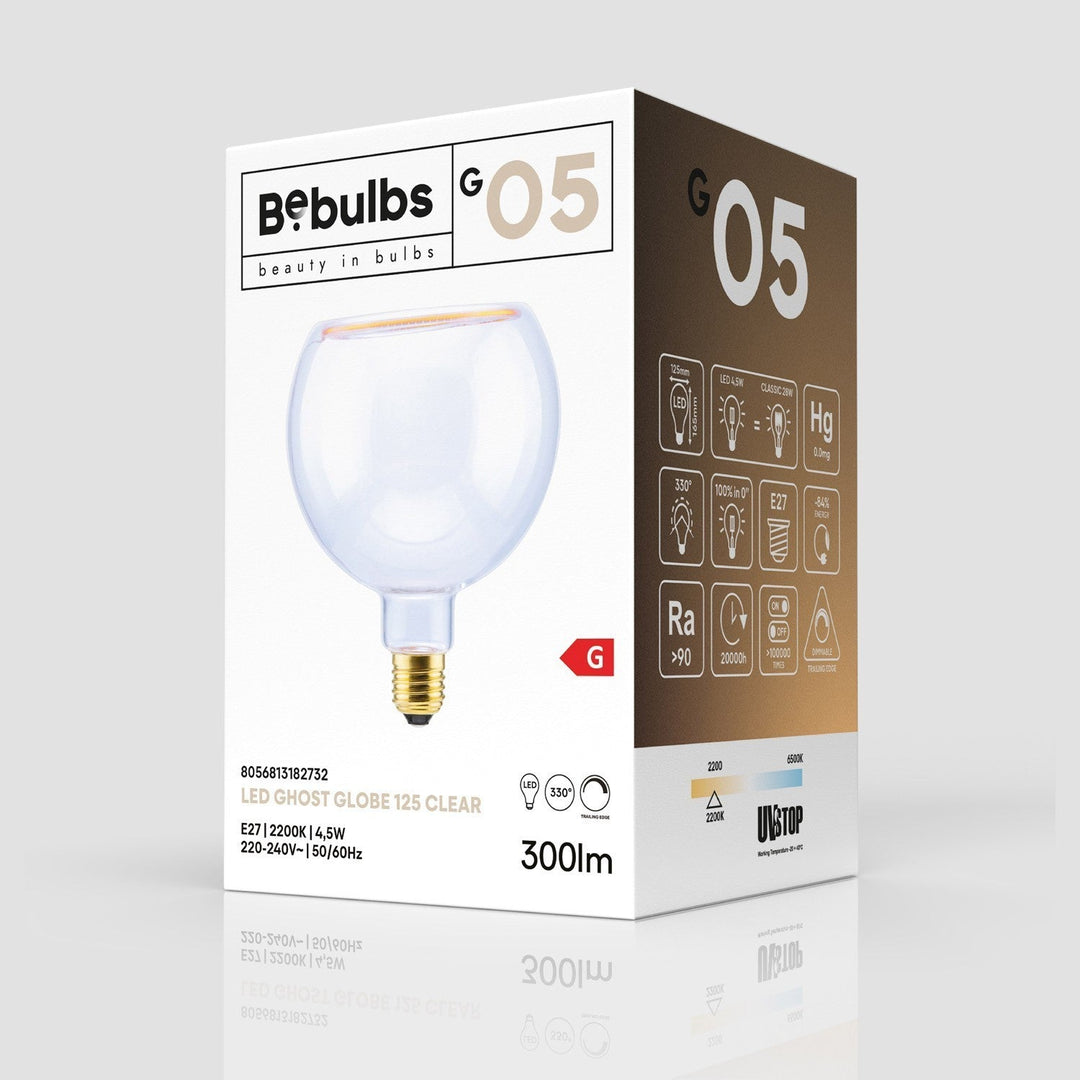 LED Clear Light Bulb G125 4.5W 300LM E27 2200K Dimmable