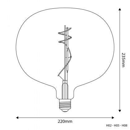 LED Vintage Filament HL Ellipse 220 8.8W 806LM E27 Gold 2200K Dimmable