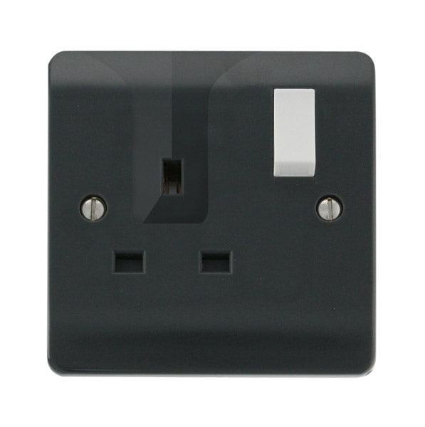 Mode Part M 13A 1G DP Switched Locating Plug Socket Anthracite Grey / Polar White