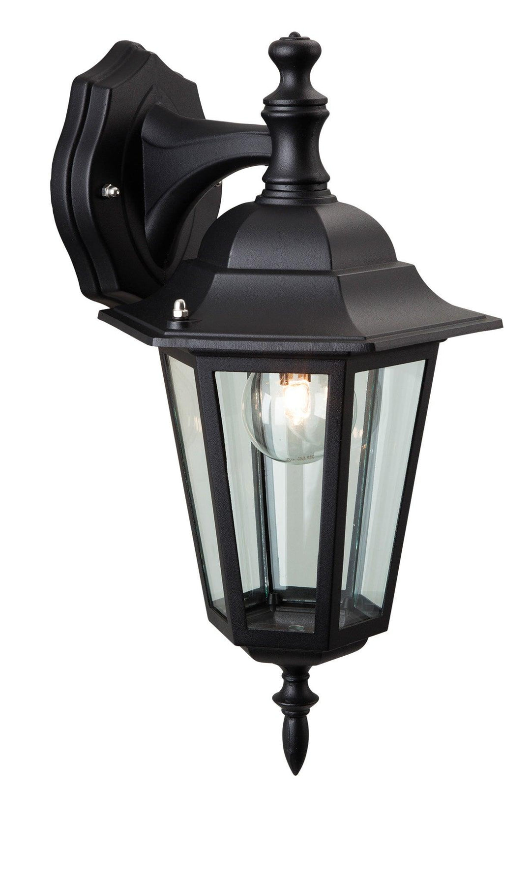 6 Panel Lantern - Downlight Black